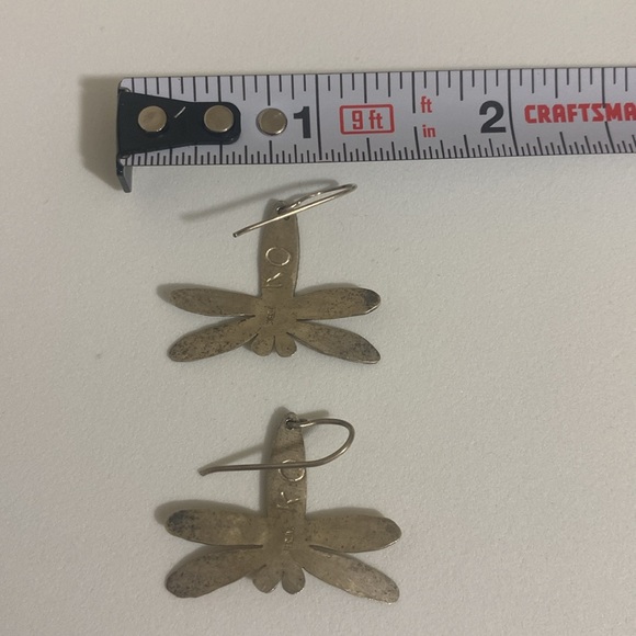 925 Sterling Silver Dragonfly Earrings - Picture 5 of 6